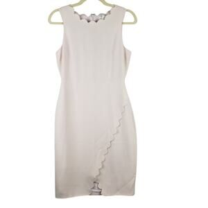 white christmas dresses Scallop Edge Cotton White Mini Dress | Summer Chic main image 1